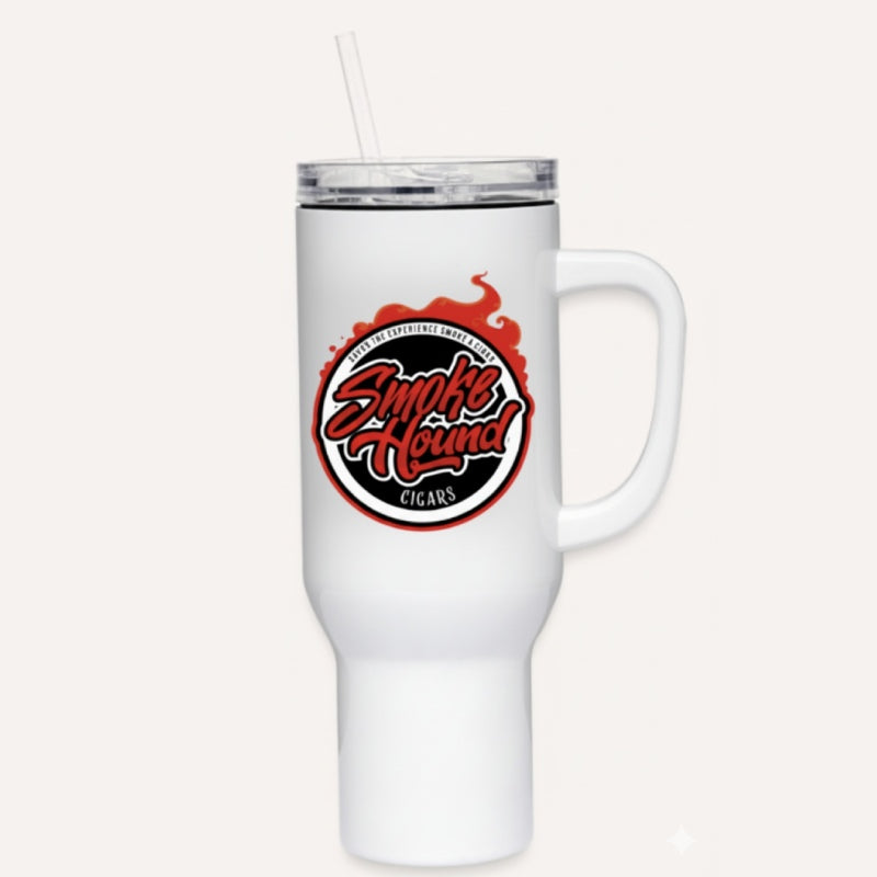 Smoke Hound Cigars Insulated Tumbler with Handle and Straw